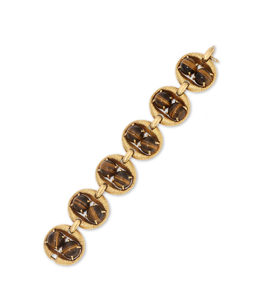 Cabochon Tiger’s Eye Bracelet in 18k Gold