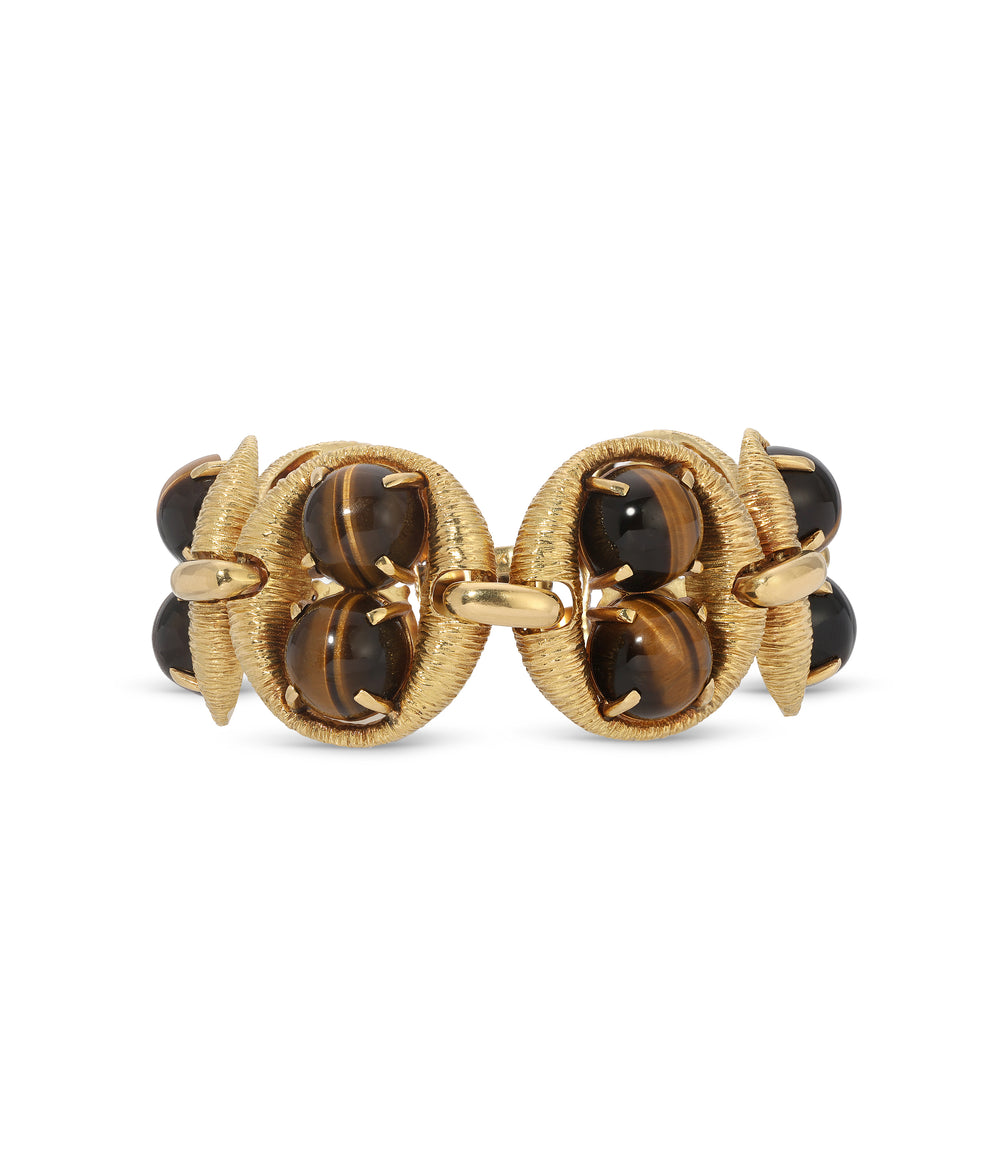 Cabochon Tiger’s Eye Bracelet in 18k Gold