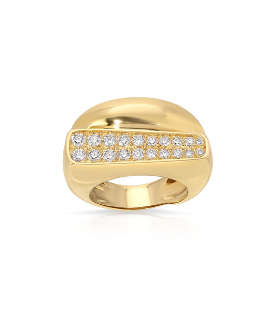 Fred of Paris Art Moderne Diamond Ring in 18K Gold