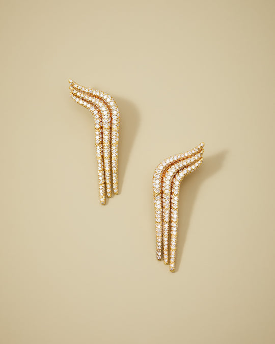 Jose Hess Diamond Fringe Ear Clips