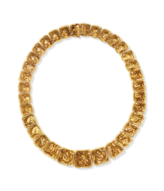 David Webb Textured Collar Necklace in 18K Gold