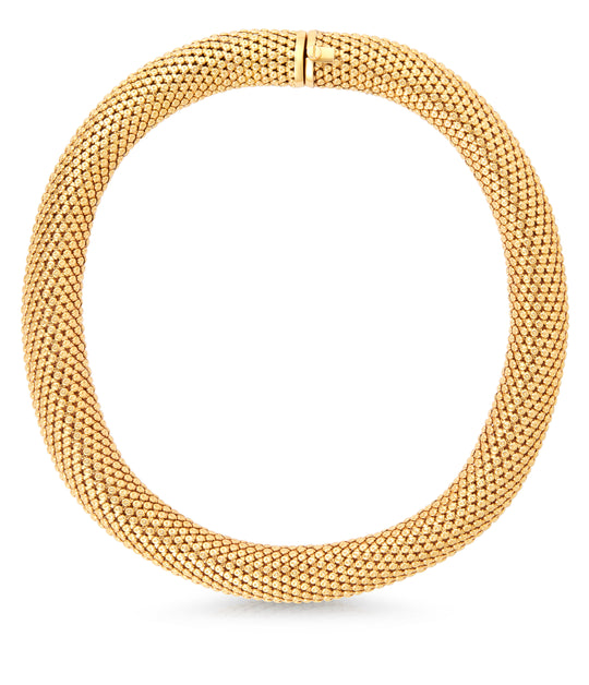 French Retro Collier Necklace in 18K Gold