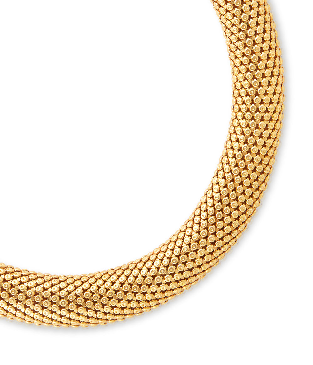 French Retro Collier Necklace in 18K Gold