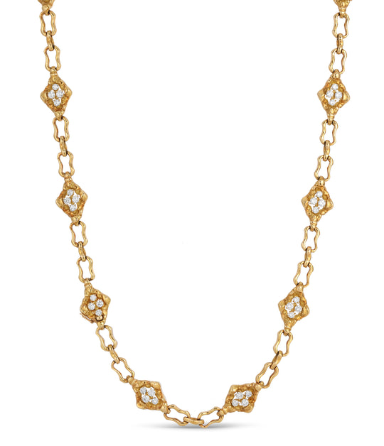 Boucheron Long Diamond Chain Necklace in 18k Gold