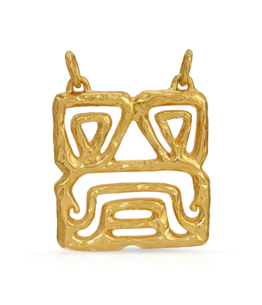Tiffany & Co., Retro Hammered Gold Pendant