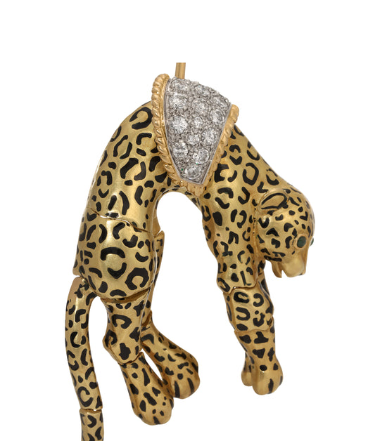 Diamond and Gold Panther Pendant