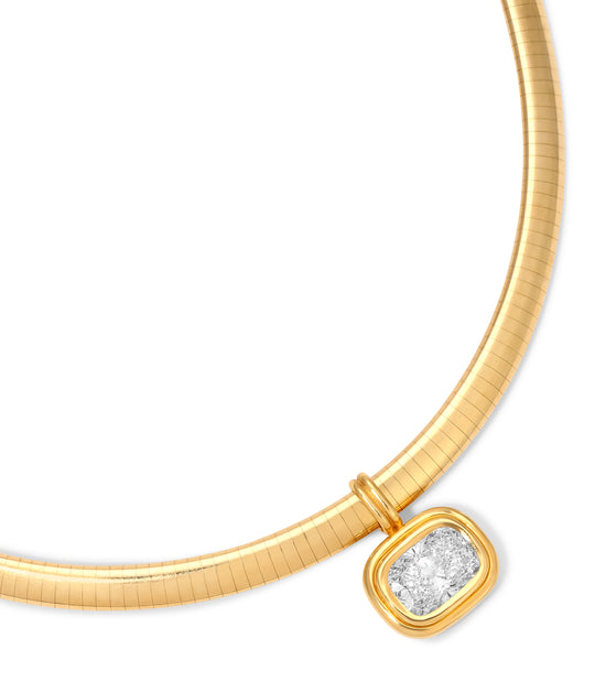 Cushion Cut Diamond Bezel Pendant in 18k Gold