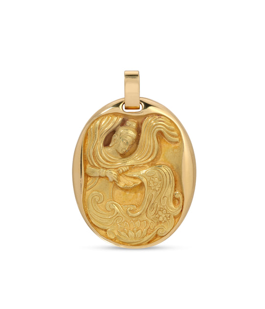 George L'Enfant for Cartier Aquarius Zodiac Pendant in 18k Gold