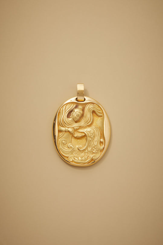 George L'Enfant for Cartier Aquarius Zodiac Pendant in 18k Gold