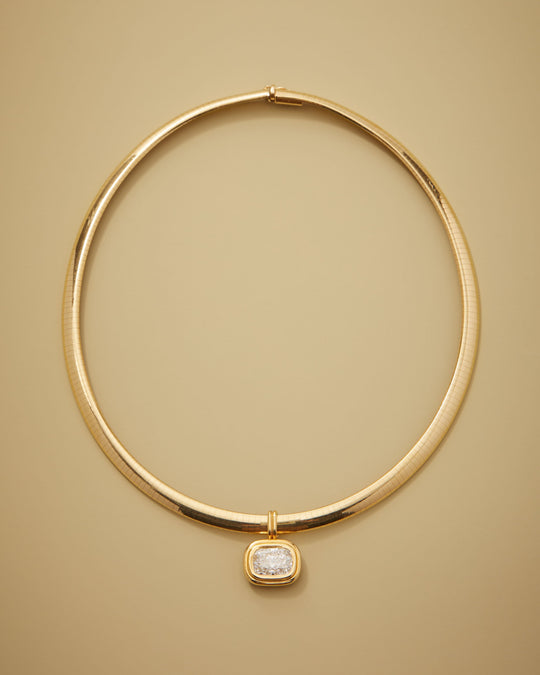 Cushion Cut Diamond Bezel Pendant in 18k Gold