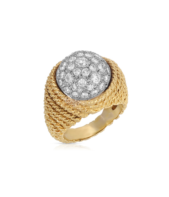 Diamond Dome Ring in 18K Gold
