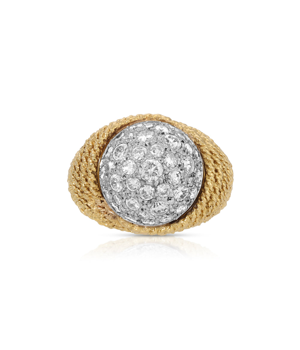 Diamond Dome Ring in 18K Gold