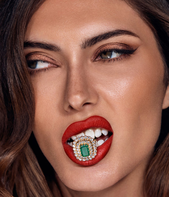 Emerald & Diamond Cocktail Ring in 14K Gold