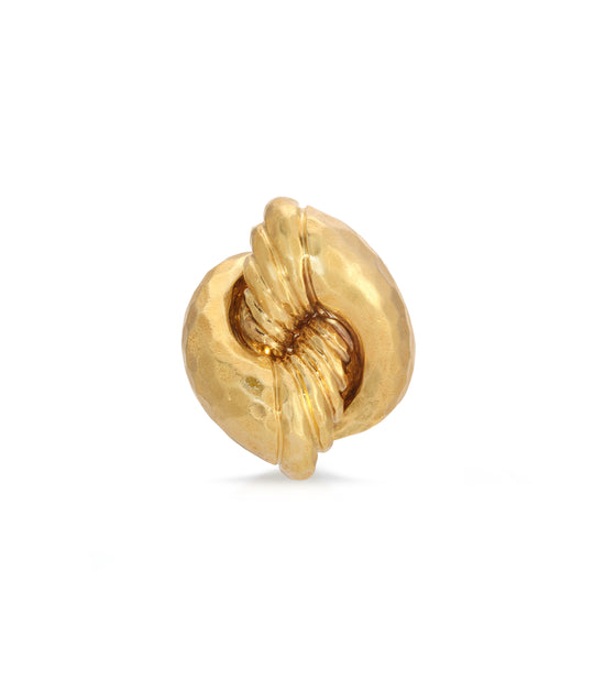 Henry Dunay Ring in Hammered 18K Gold