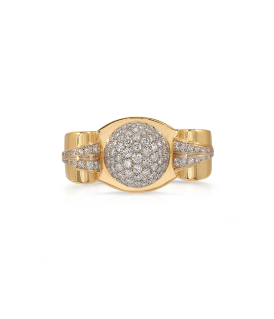 French Retro Diamond Ring in 18K Gold