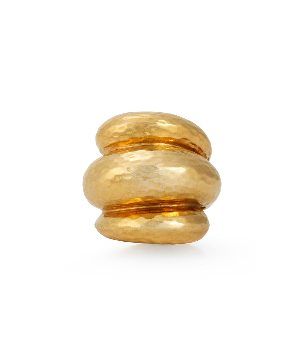Fluted Ring in Hammered 14K Gold
