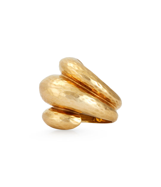 Fluted Ring in Hammered 14K Gold