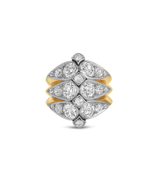 Retro Inspired Diamond Ring in 18k Gold