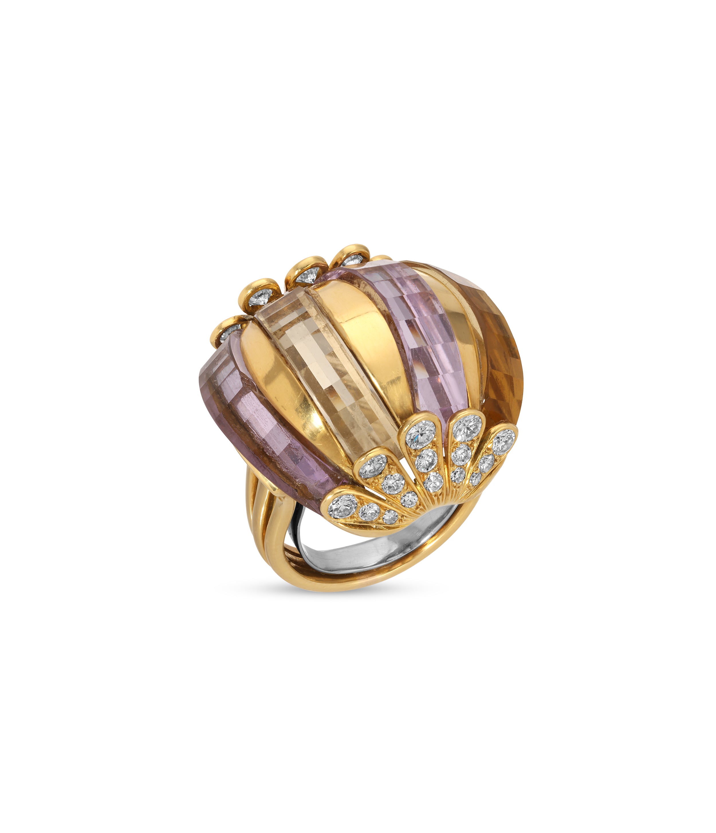 【MAISON MINED】24SS★ ASYMMETRY RING Masonic Solid Yellow Gold Men Ring GRI2411