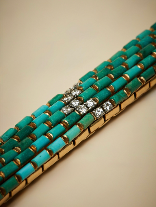 Turquoise and Diamond Bracelet in 18k Gold