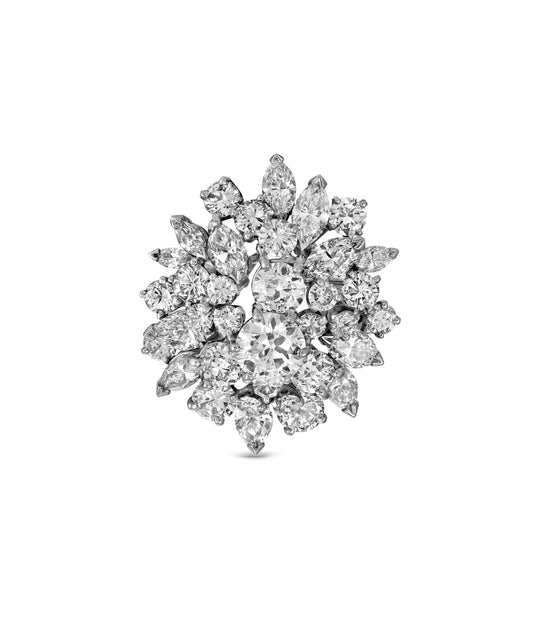 Diamond Cluster Ring in Platinum