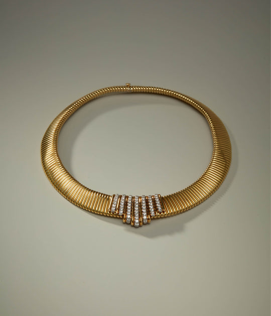 Diamond Collar Necklace in Platinum and 18K Gold