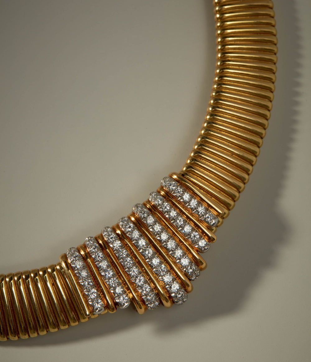 Diamond Collar Necklace in Platinum and 18K Gold
