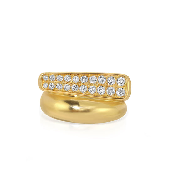 Fred of Paris Art Moderne Diamond Ring in 18K Gold