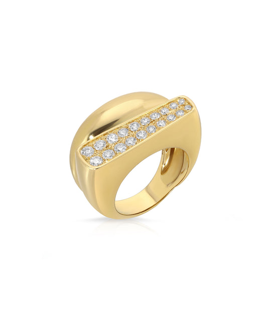 Fred of Paris Art Moderne Diamond Ring in 18K Gold