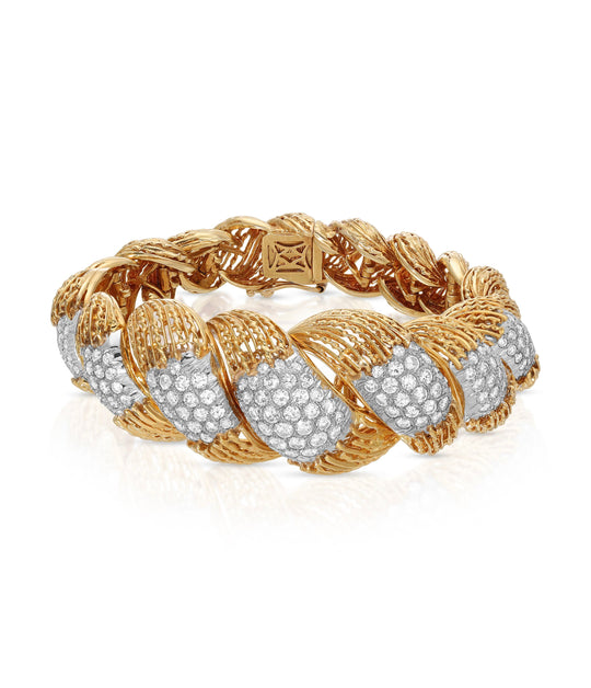Hammerman Brothers Diamond Bracelet in 18K Gold and Platinum