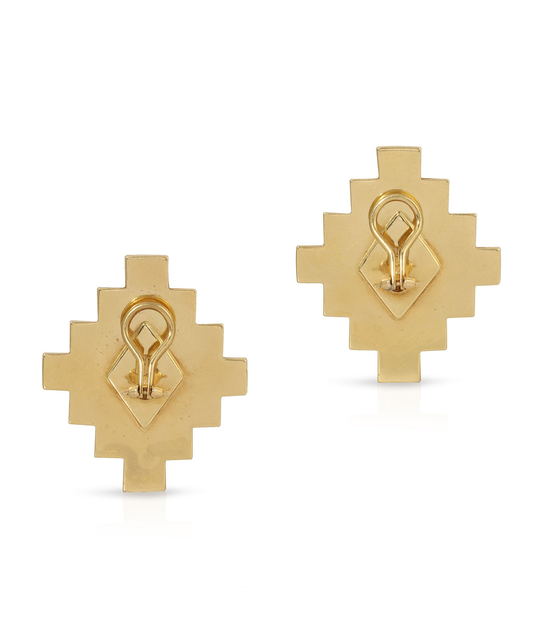 Hammerman Brothers Turquoise Papier- Mâché Earrings in 14K Gold