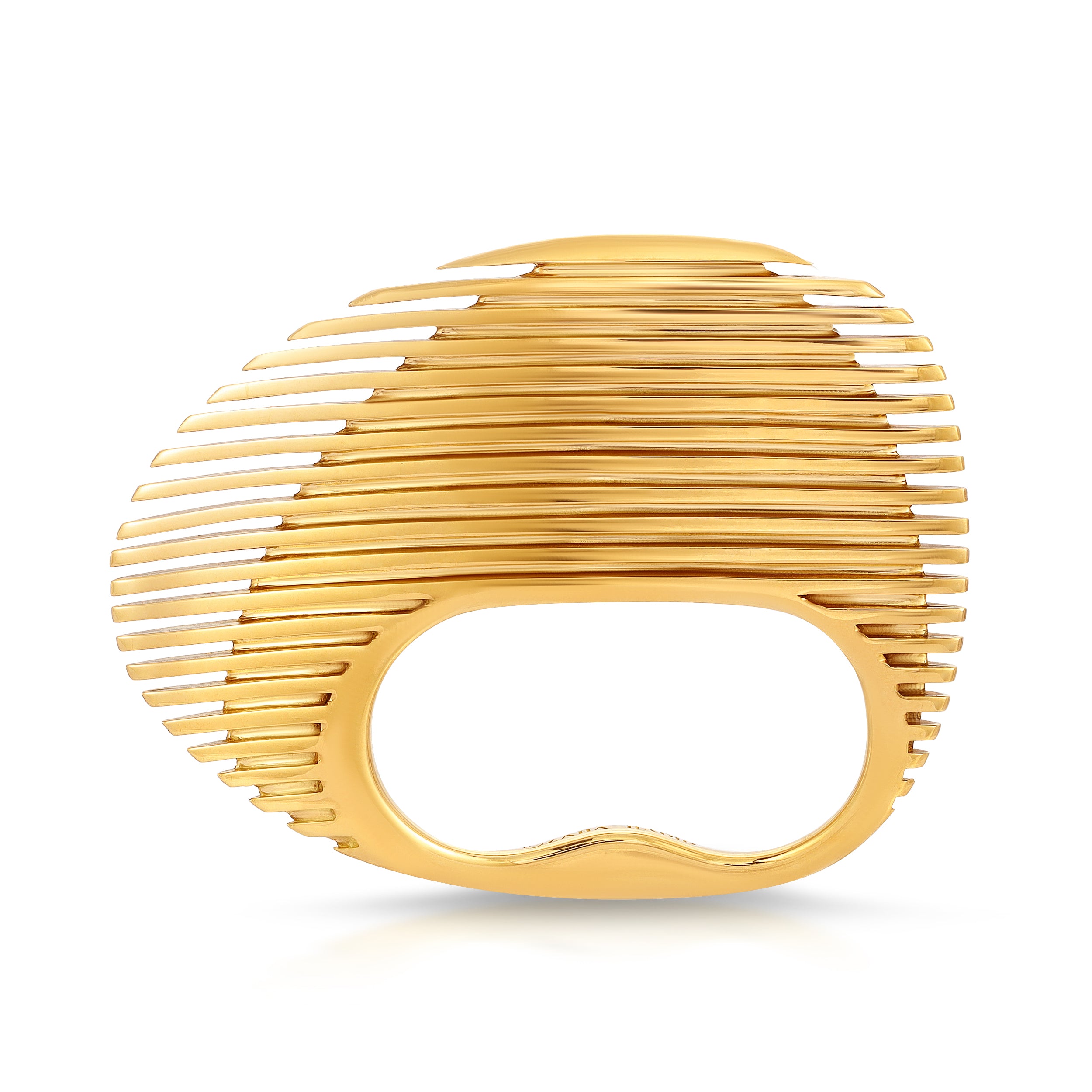 Zaha Hadid For Georg Jensen Lamellae Optical Double Fingers Ring in 18 Merenor