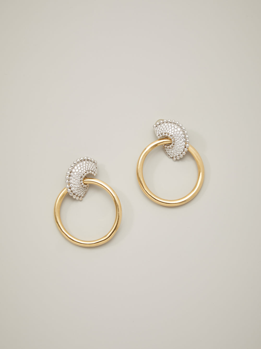 Mèrenor Diamond Hoop Ear Clips in 18k Two-Toned Gold