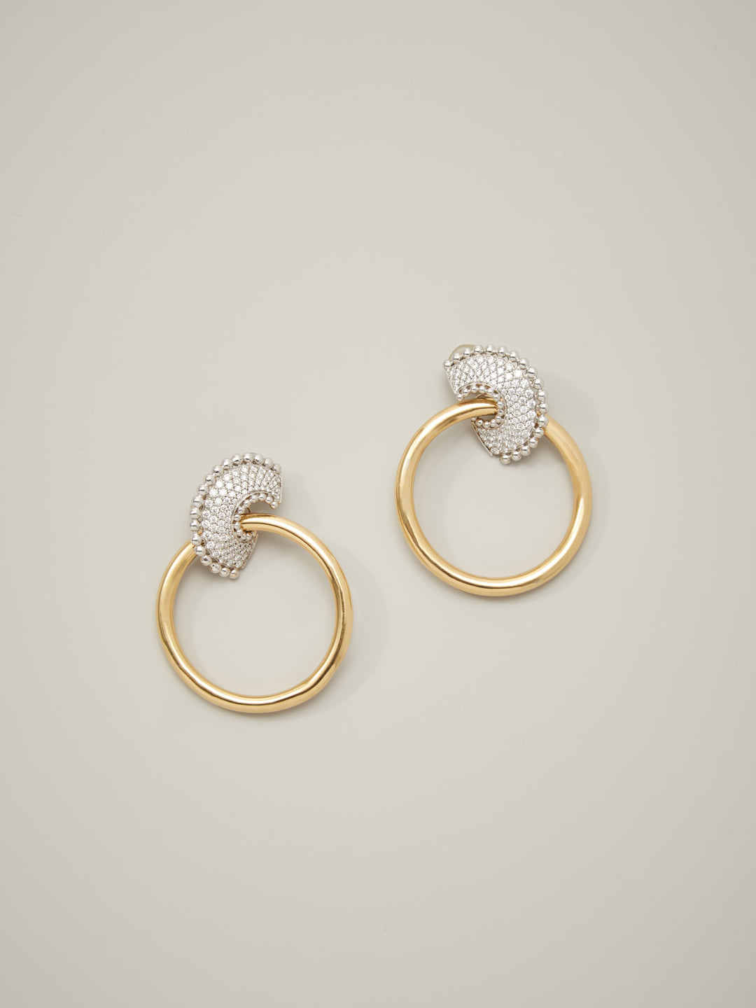 Mèrenor Diamond Hoop Ear Clips in 18k Two-Toned Gold