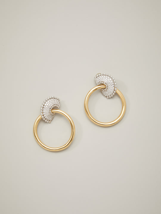 Mèrenor Diamond Hoop Ear Clips in 18k Two-Toned Gold