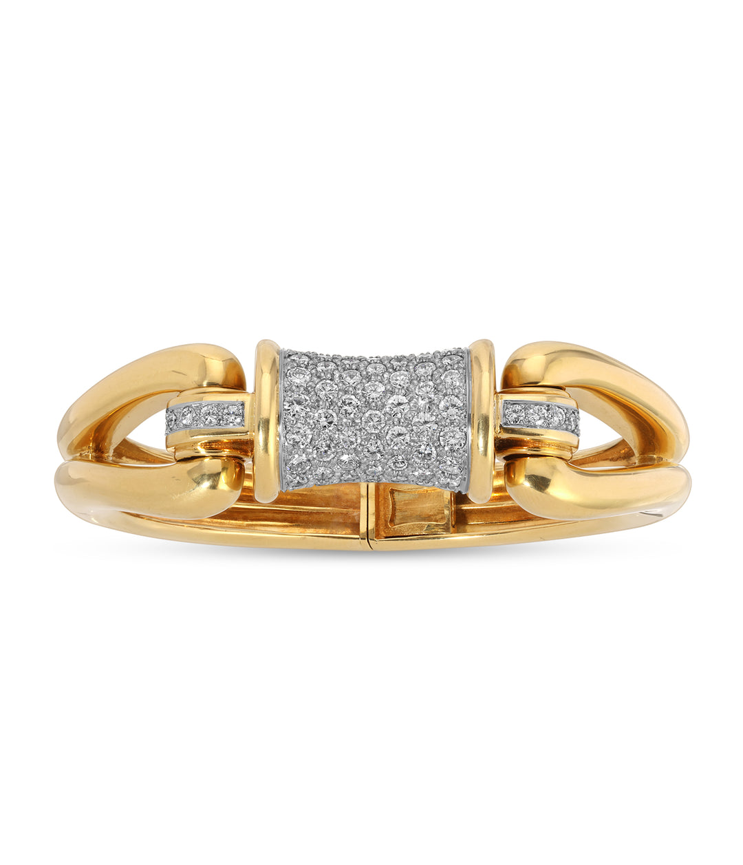 Retro Diamond Bangle Bracelet in 18k Gold