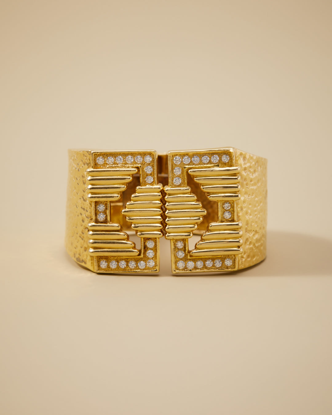 Geometric Diamond Cuff Bracelet in 18k Gold