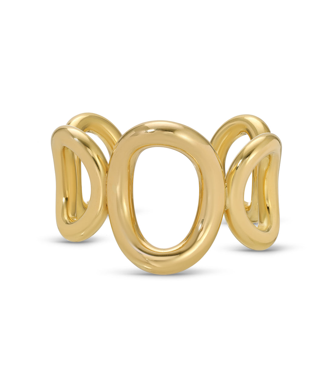 Sculptural Oval Link Bracelet in 14k Gold