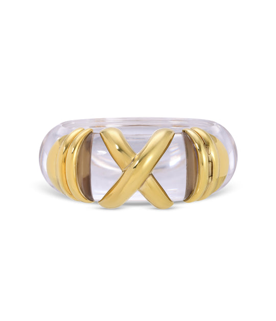 Passadiuti Lucite Bangle in Sterling Silver & 18k Plated Gold