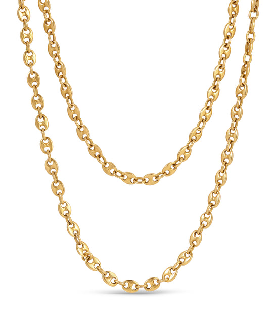 Puffed Mariner Link Chain in 18k Gold