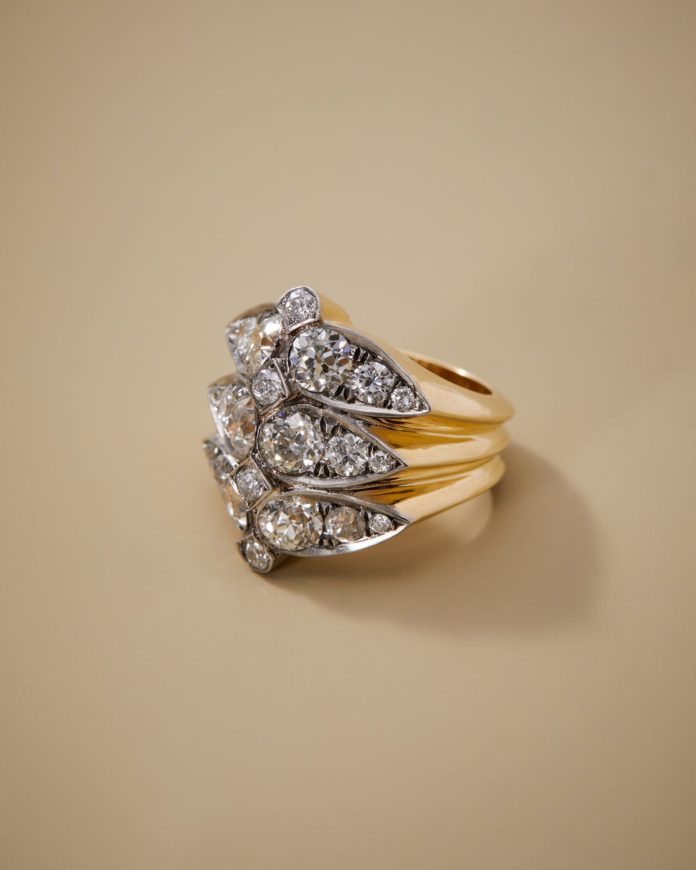 Retro Inspired Diamond Ring in 18k Gold