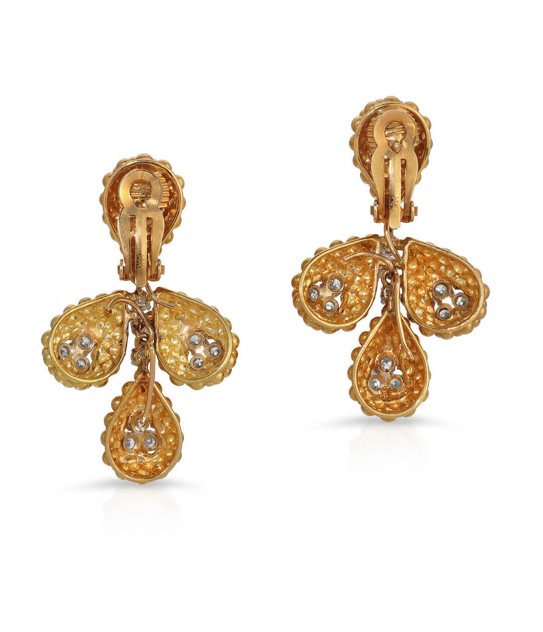 Interchangeable Diamond and Coral Earrings in 18K Gold