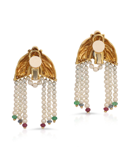 Roberto Legnazzi Gem-Set Earrings in 18K Gold