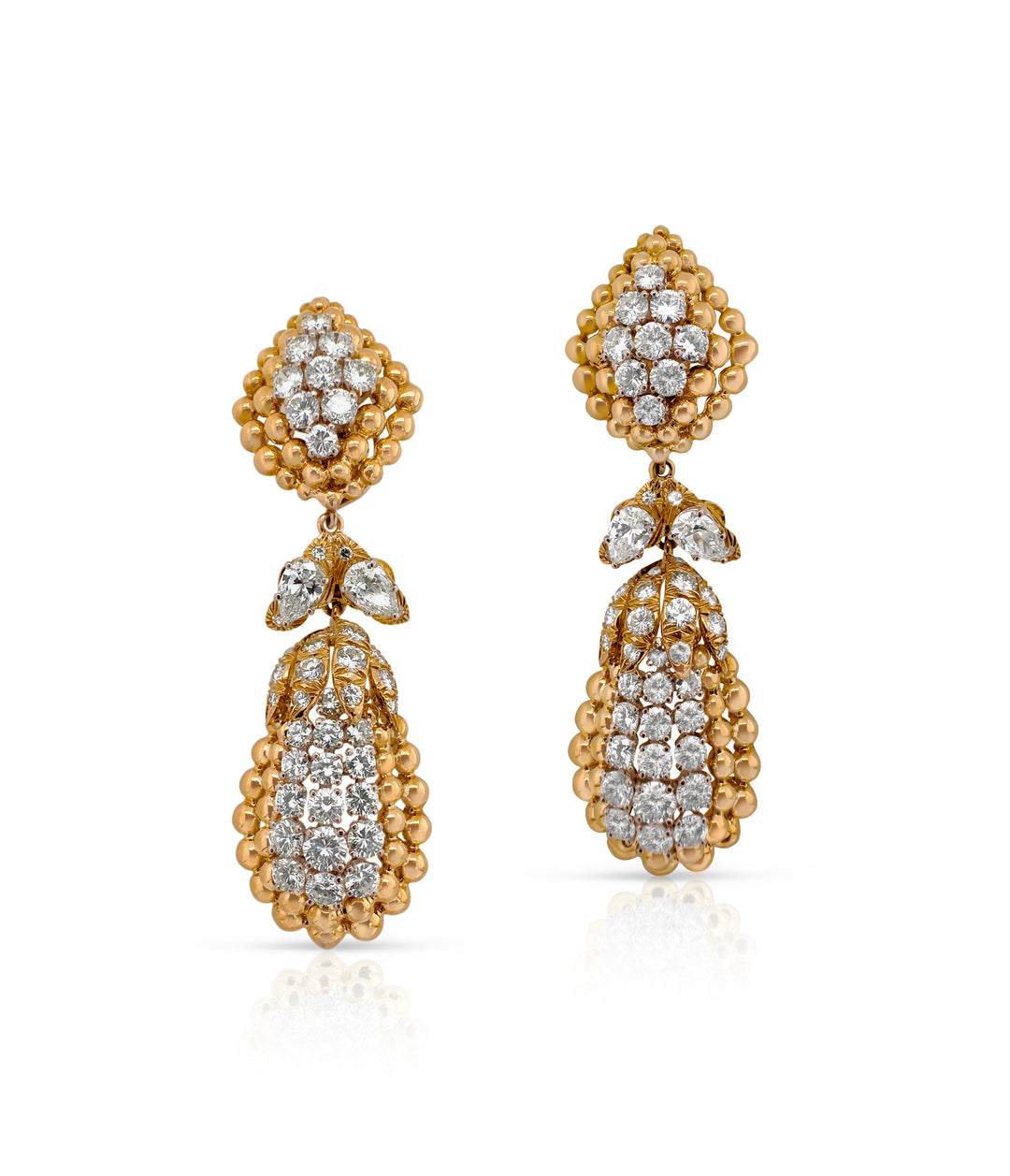 David Webb, Diamond Day-to-Night Earrings in 18K Gold