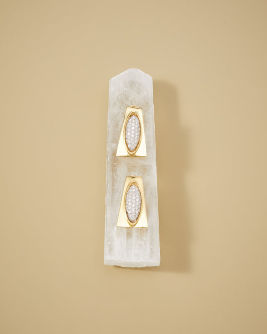 Mèrenor Diamond Oblong Earrings in 18k Gold