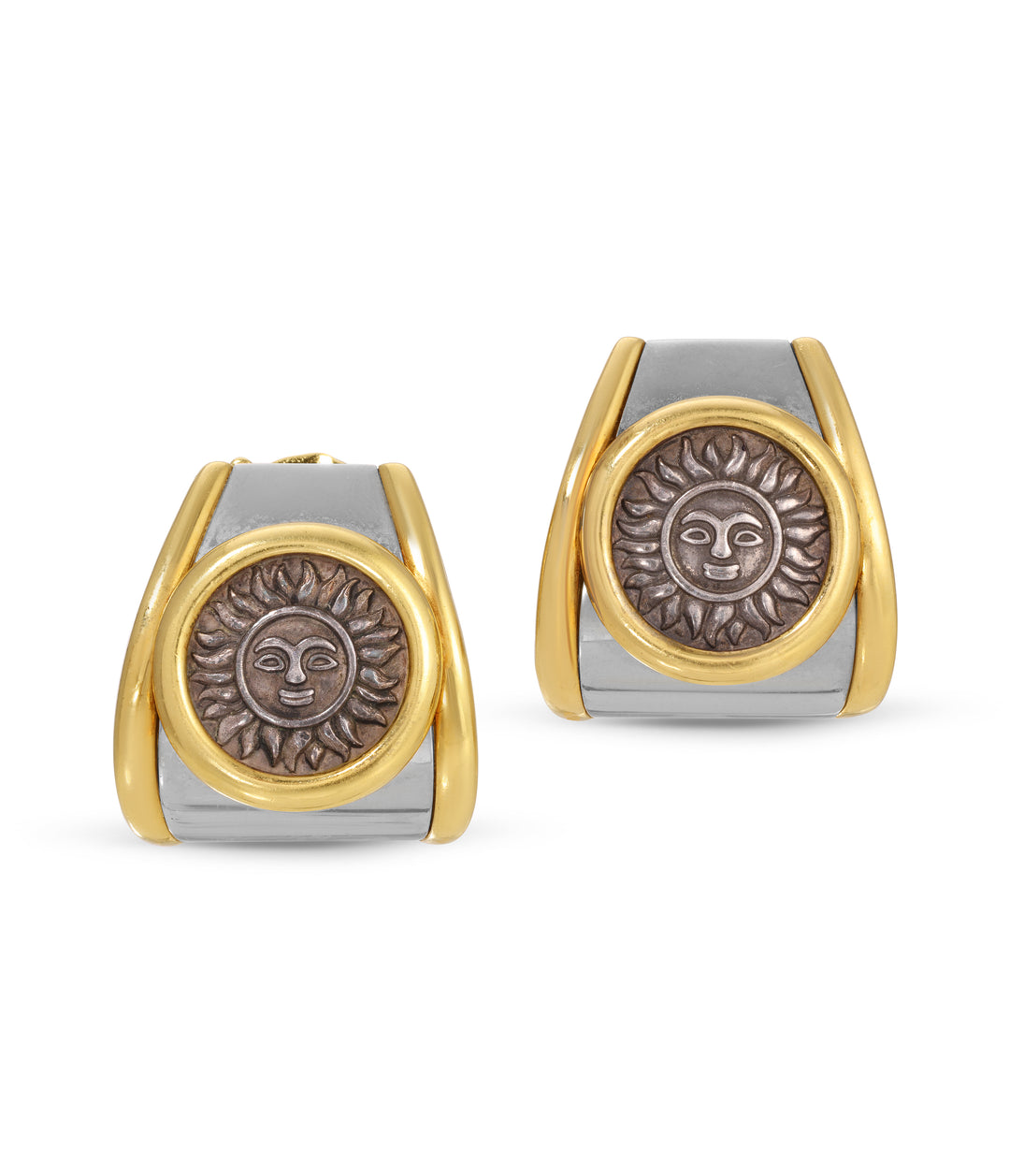 Marina B Solar Ear Clips in 18k Gold and Silver