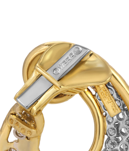David Webb Diamond Scroll Ear Clips in 18k Gold