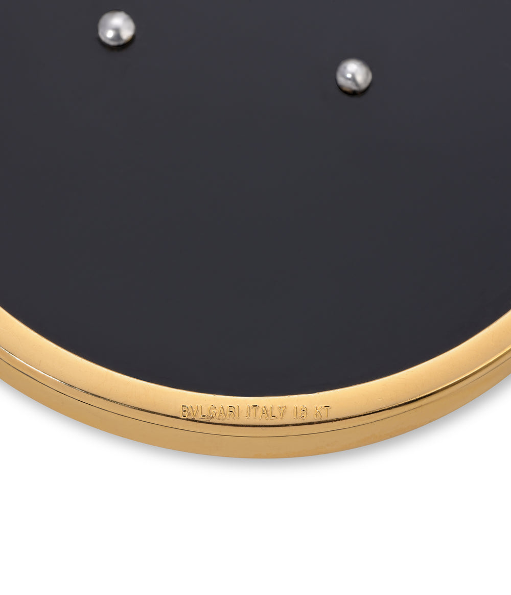 Bvlgari Onyx & Diamond Pisces Pendant in 18k Gold