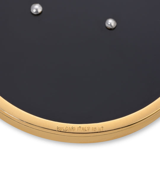 Bvlgari Onyx & Diamond Pisces Pendant in 18k Gold