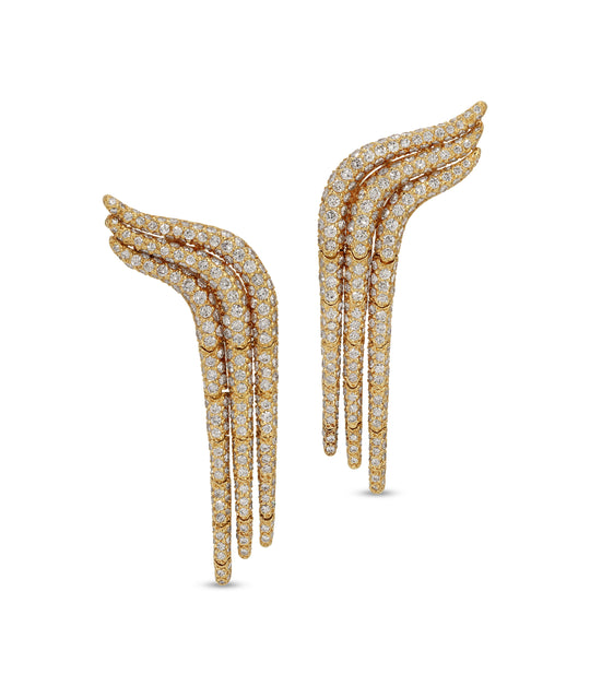 Jose Hess Diamond Fringe Ear Clips